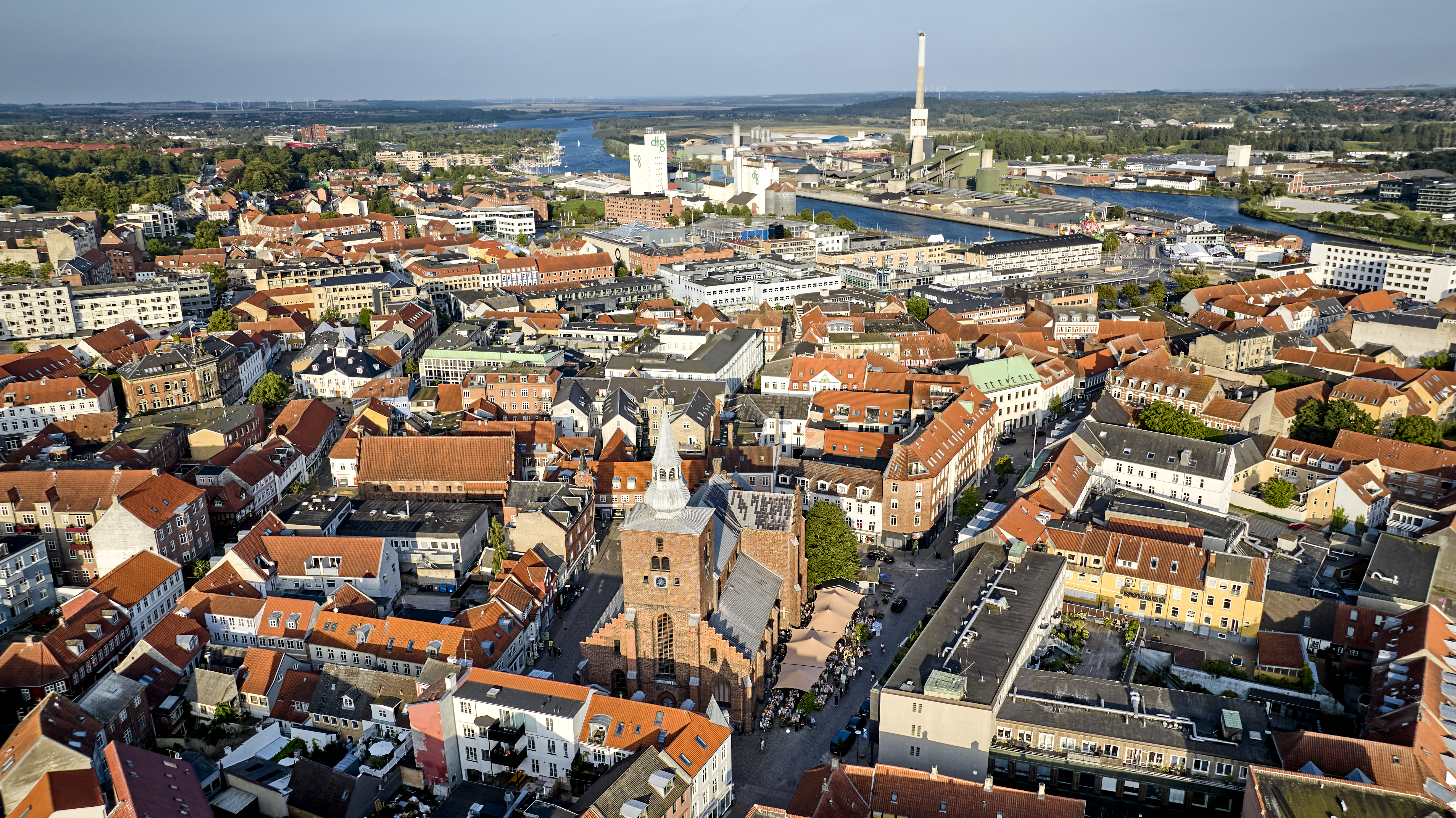 luftfoto af randers midtby